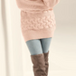 Boatneck Cable Knit Sweater - Peach