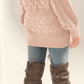 Boatneck Cable Knit Sweater - Peach